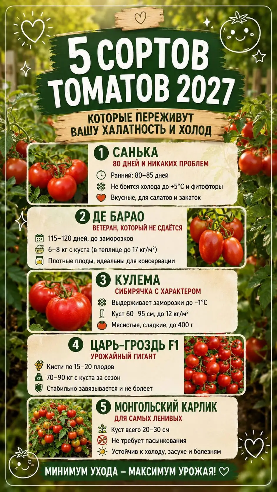 5 сортов томатов 2027