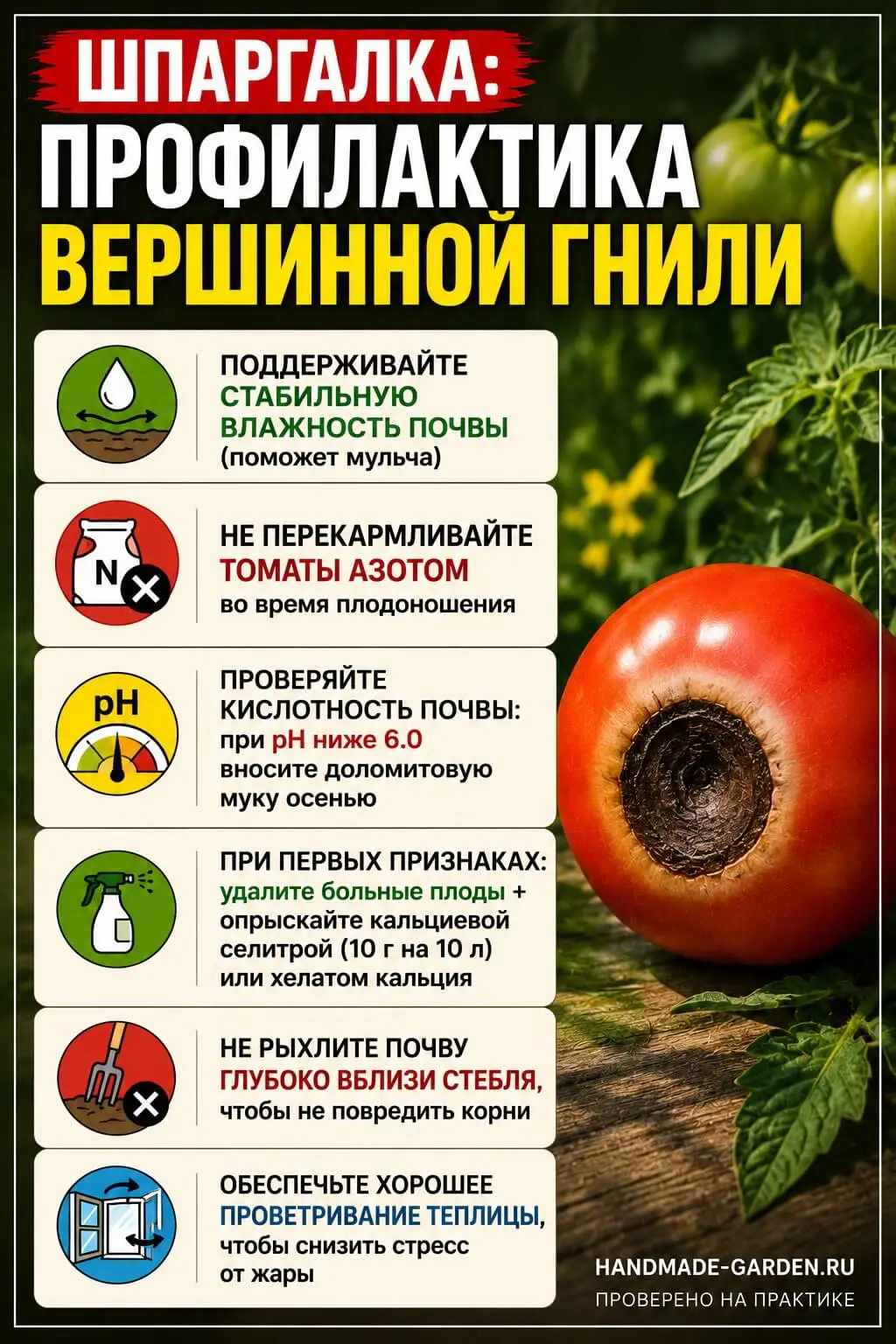 Шпаргалка: профилактика вершинной гнили