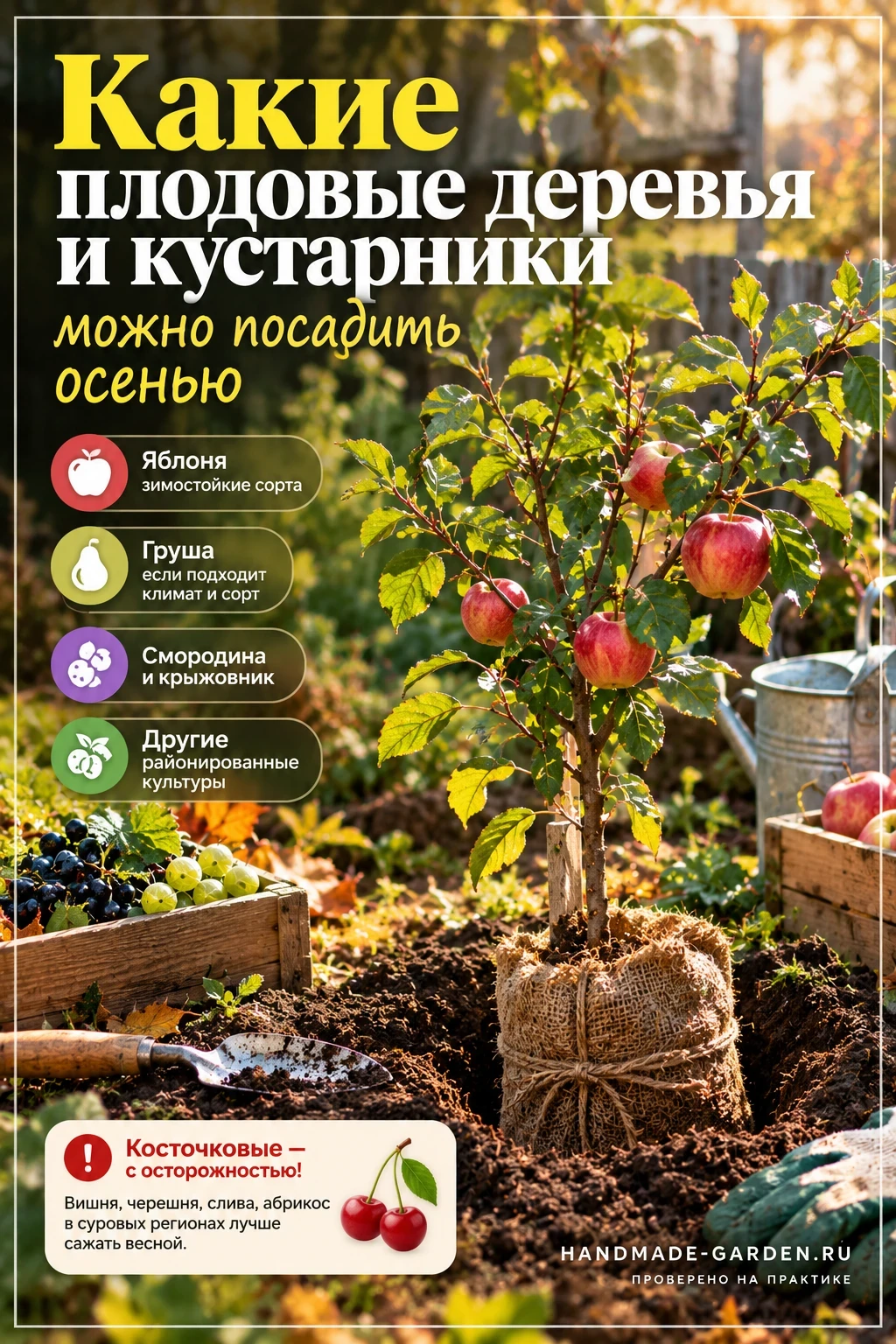Какие плодовые деревья и кустарники можно посадить осенью