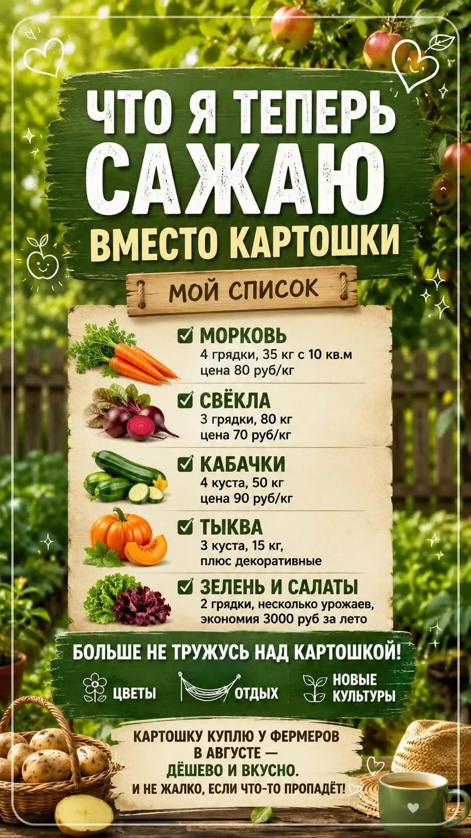 Что я теперь сажаю вместо картошки