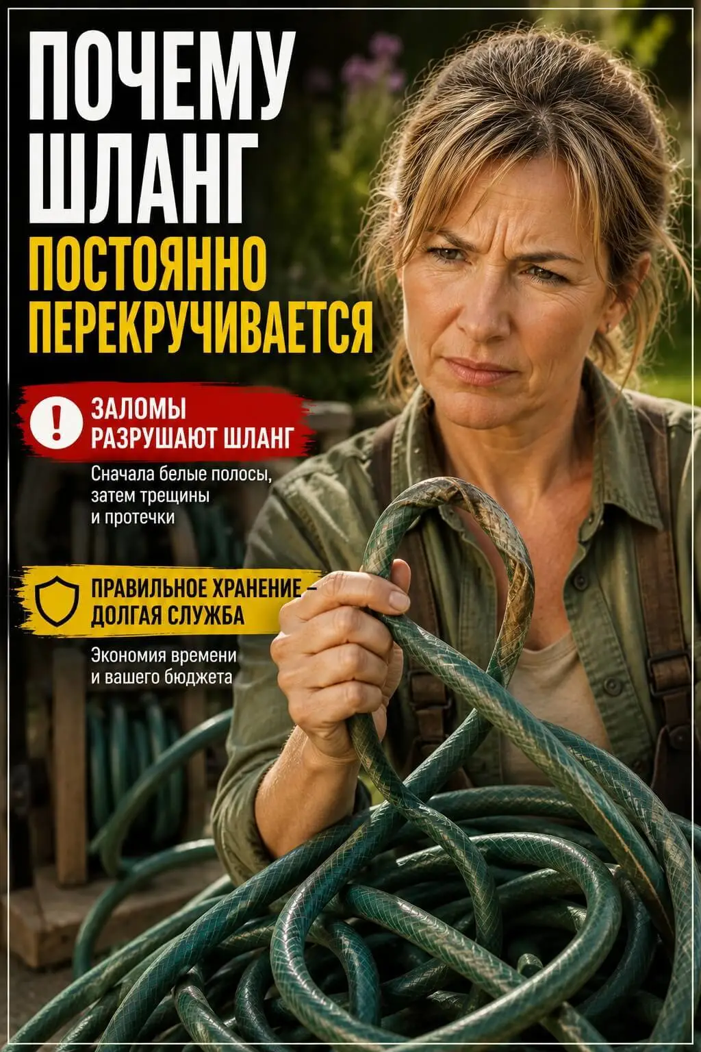 Почему шланг постоянно перекручивается