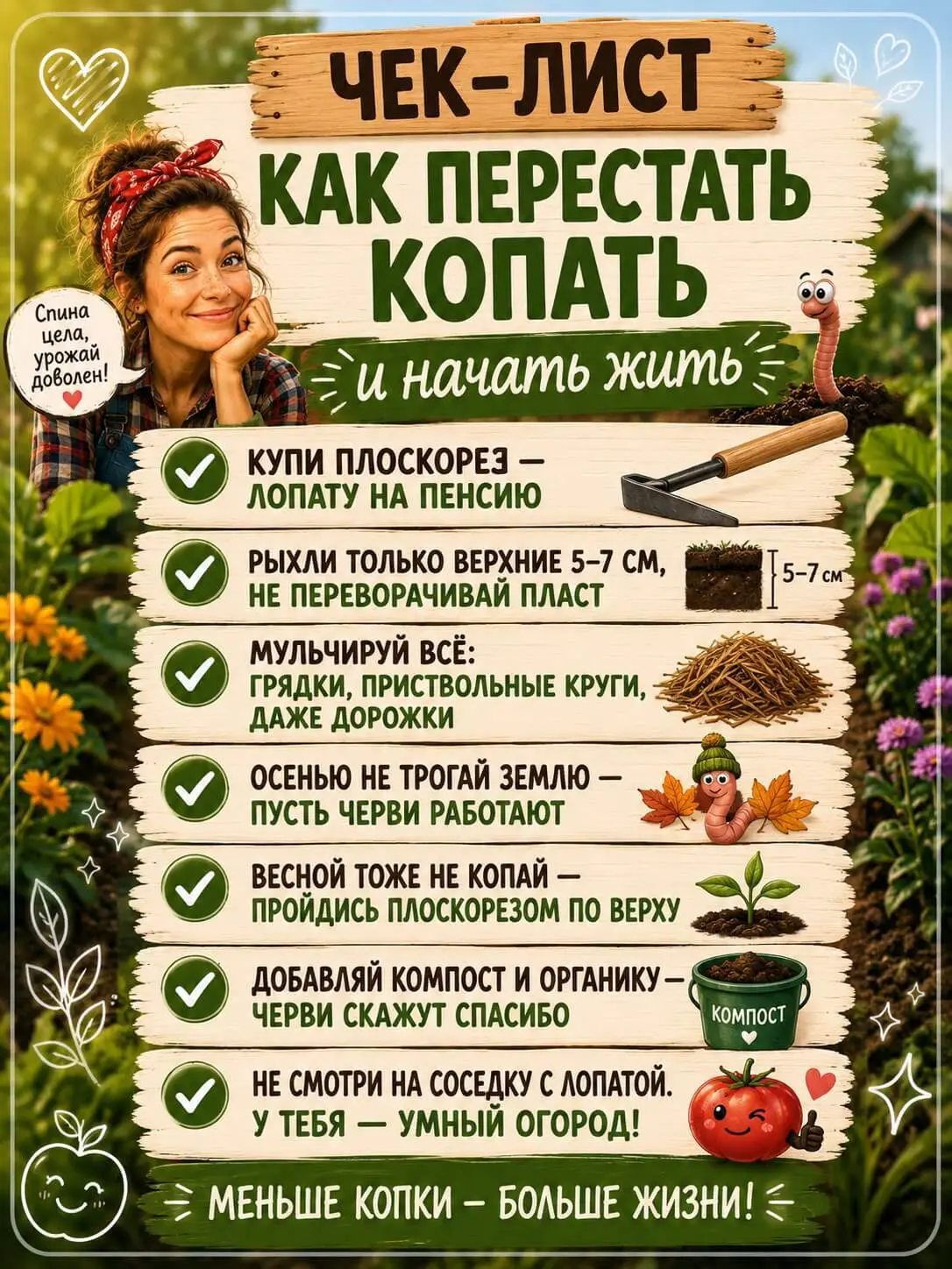 Чек-лист «Как перестать копать и начать жить»