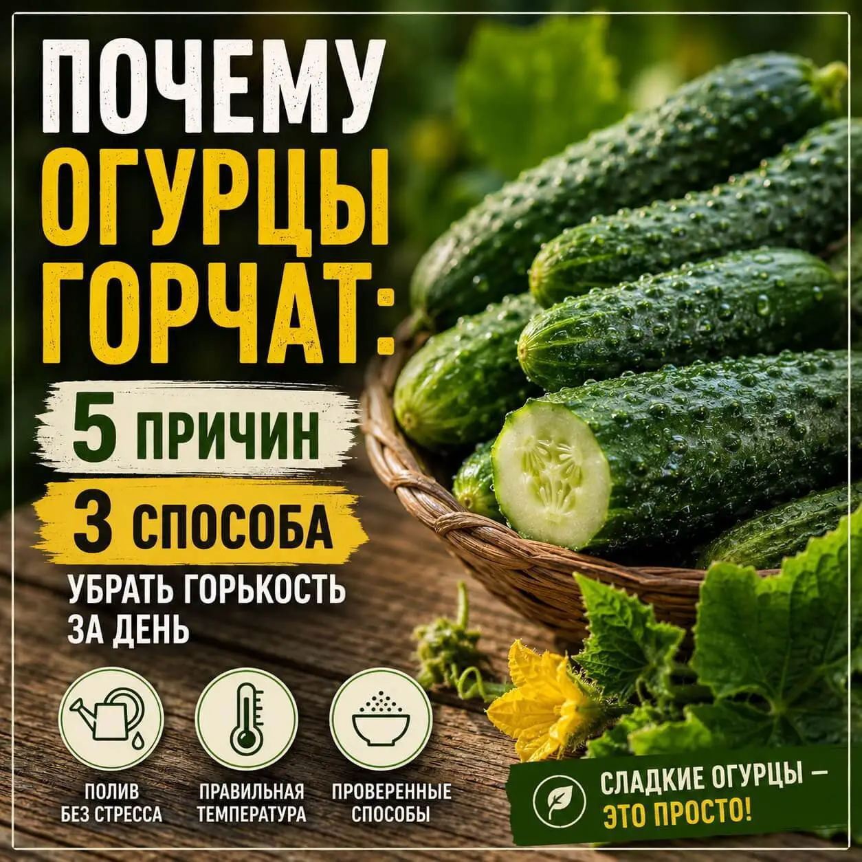 Горькие огурцы: что делать и как убрать горечь