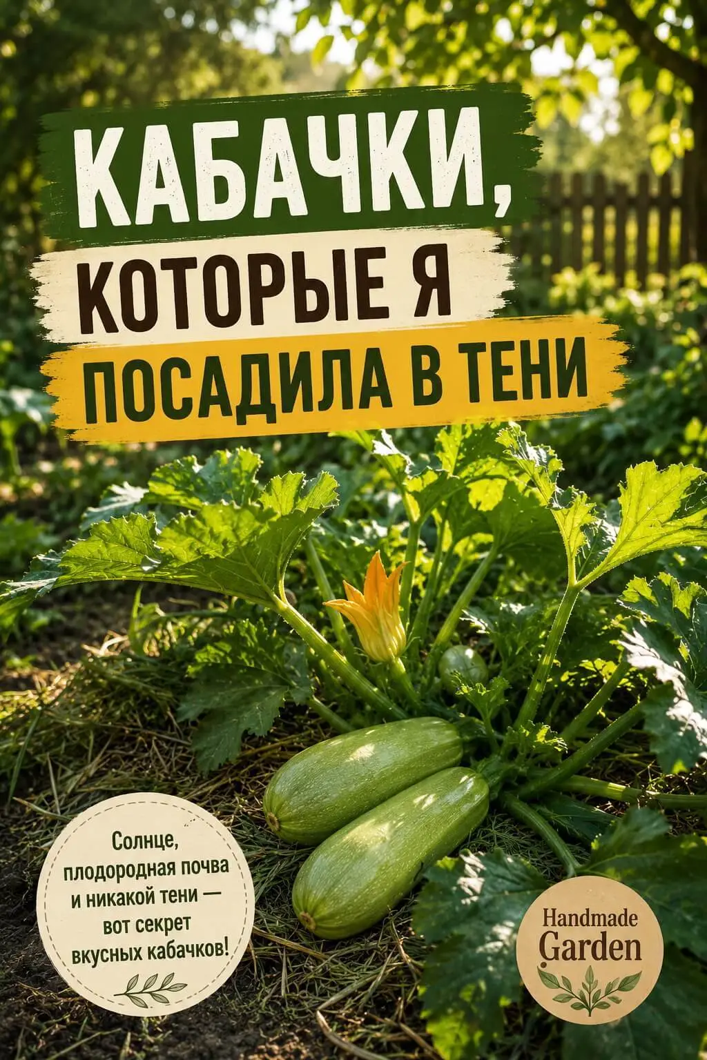 Кабачки, которые я посадила в тени