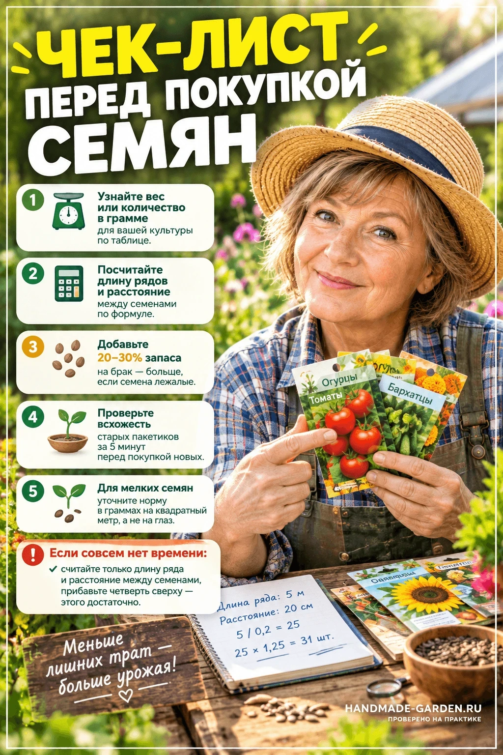 Чек-лист перед покупкой семян