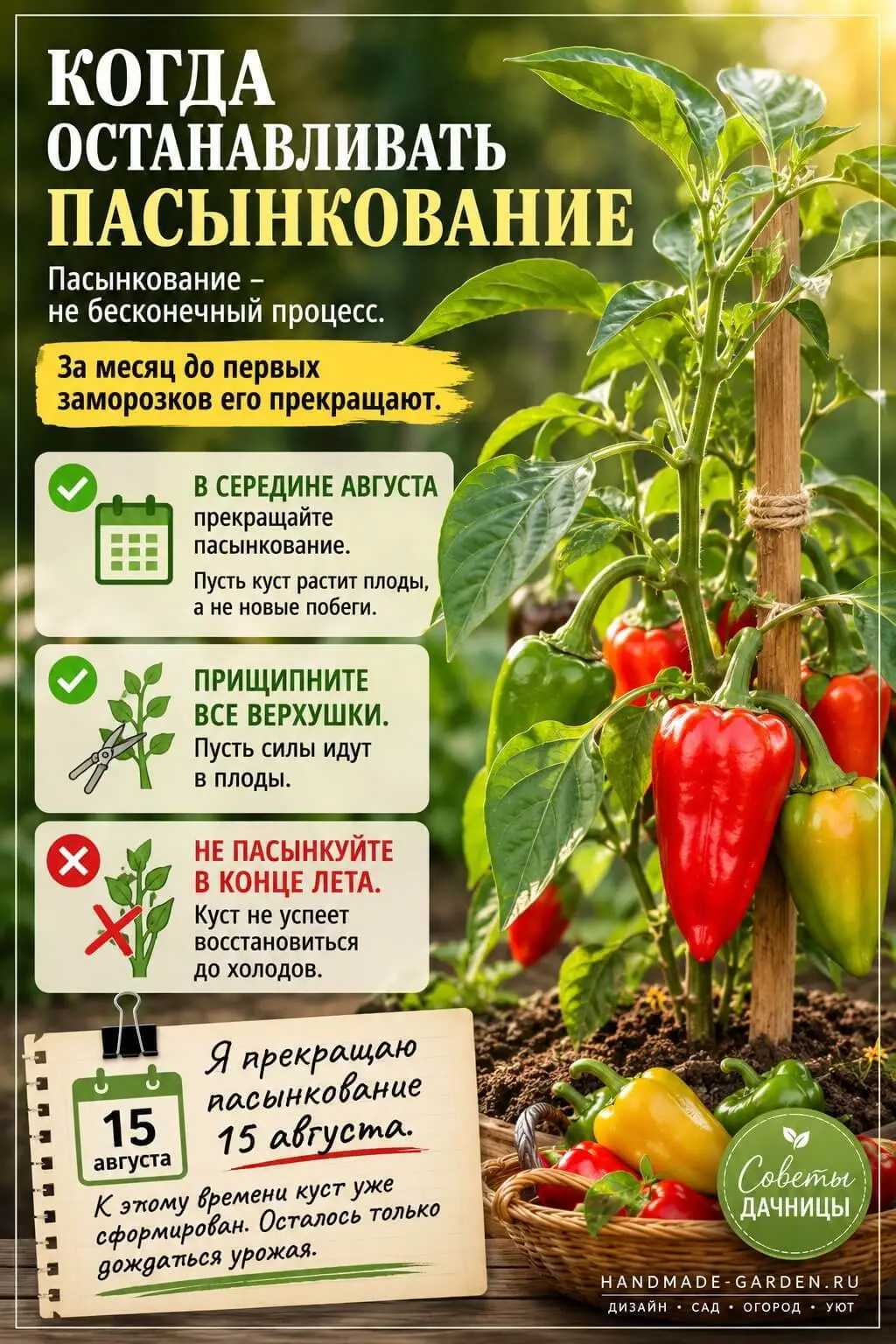 Останавливаем пасынкование перца