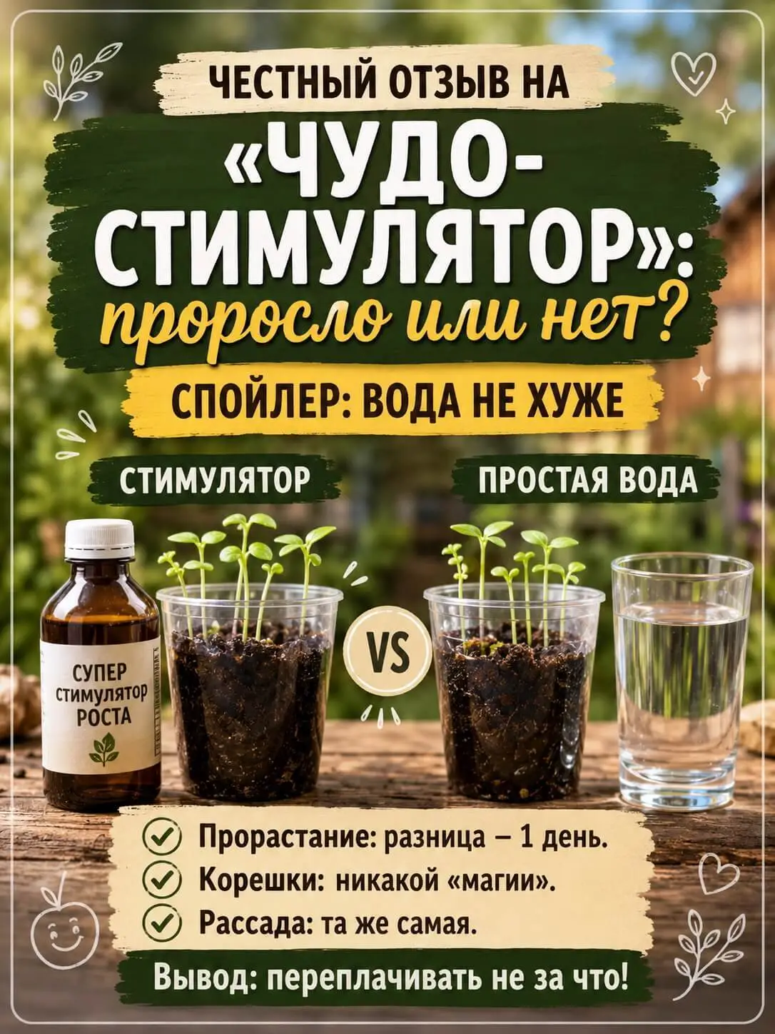 Честный отзыв на &laquo;чудо-стимулятор&raquo;: проросло или нет?