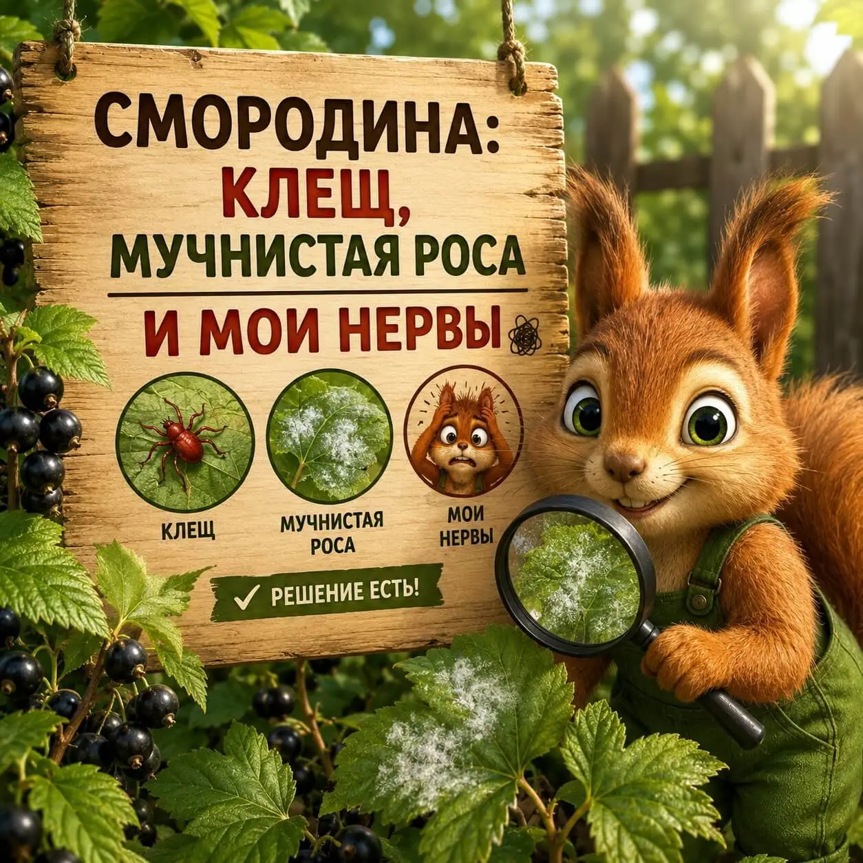 Смородина с клещом, мучнистой росой и моими нервами