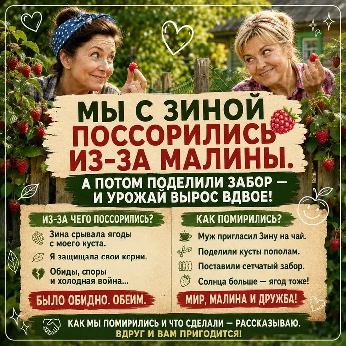 Соседка ворует малину? Не ссорьтесь, а поделите забор!
