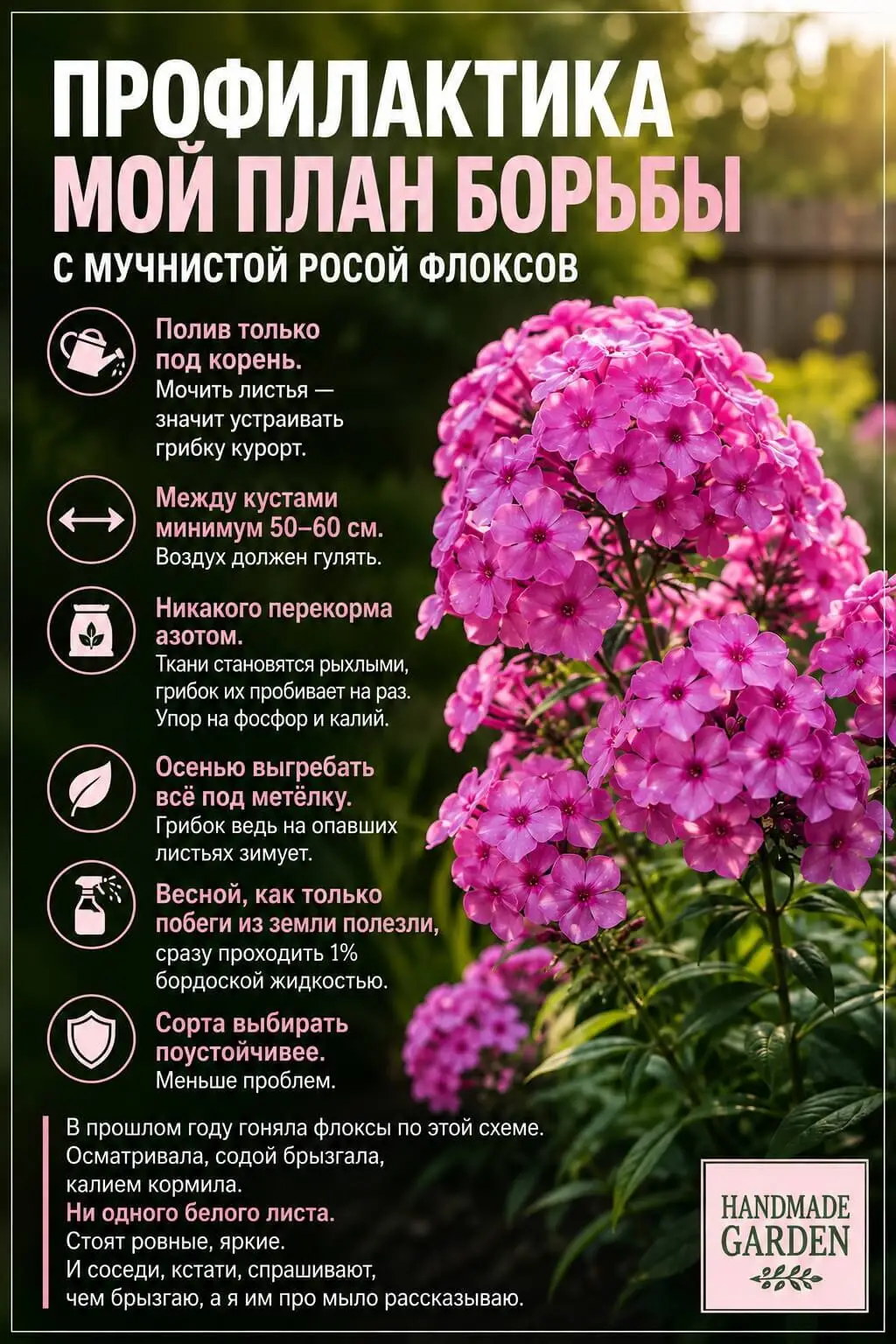 Профилактика мучнистой росы флоксов