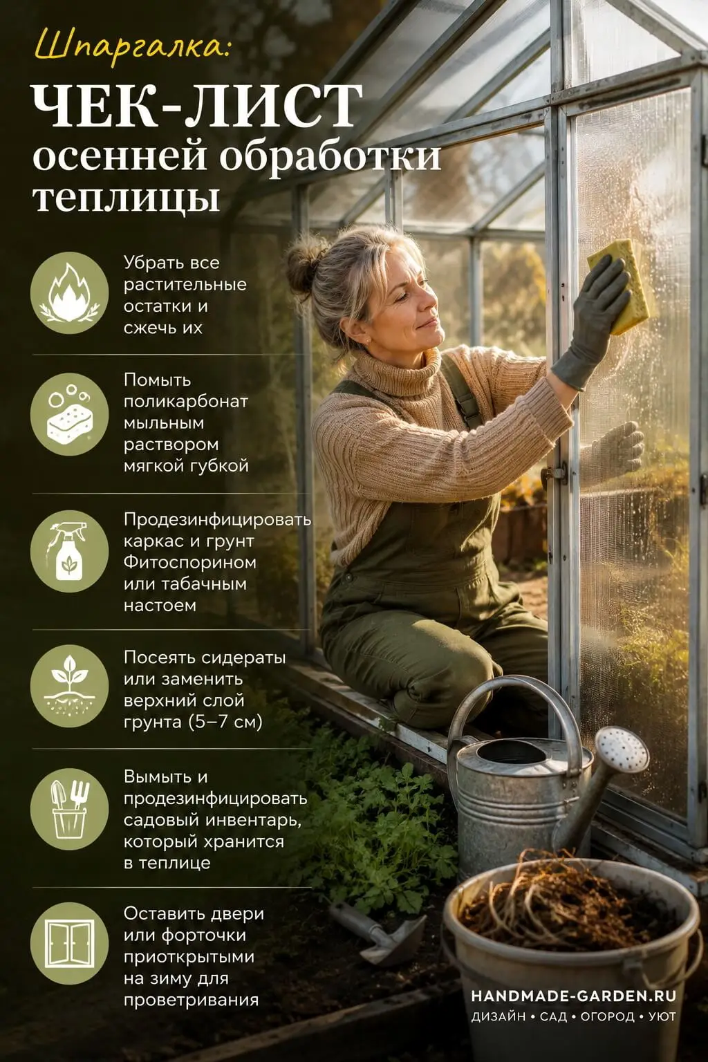 Шпаргалка: чек-лист осенней обработки теплицы