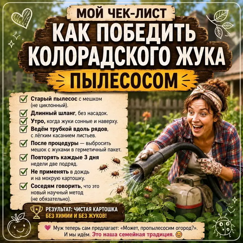 Пылесос против колорадского жука &mdash; мой опыт