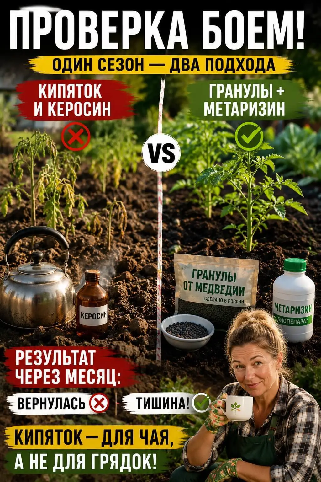 Я победила медведку!