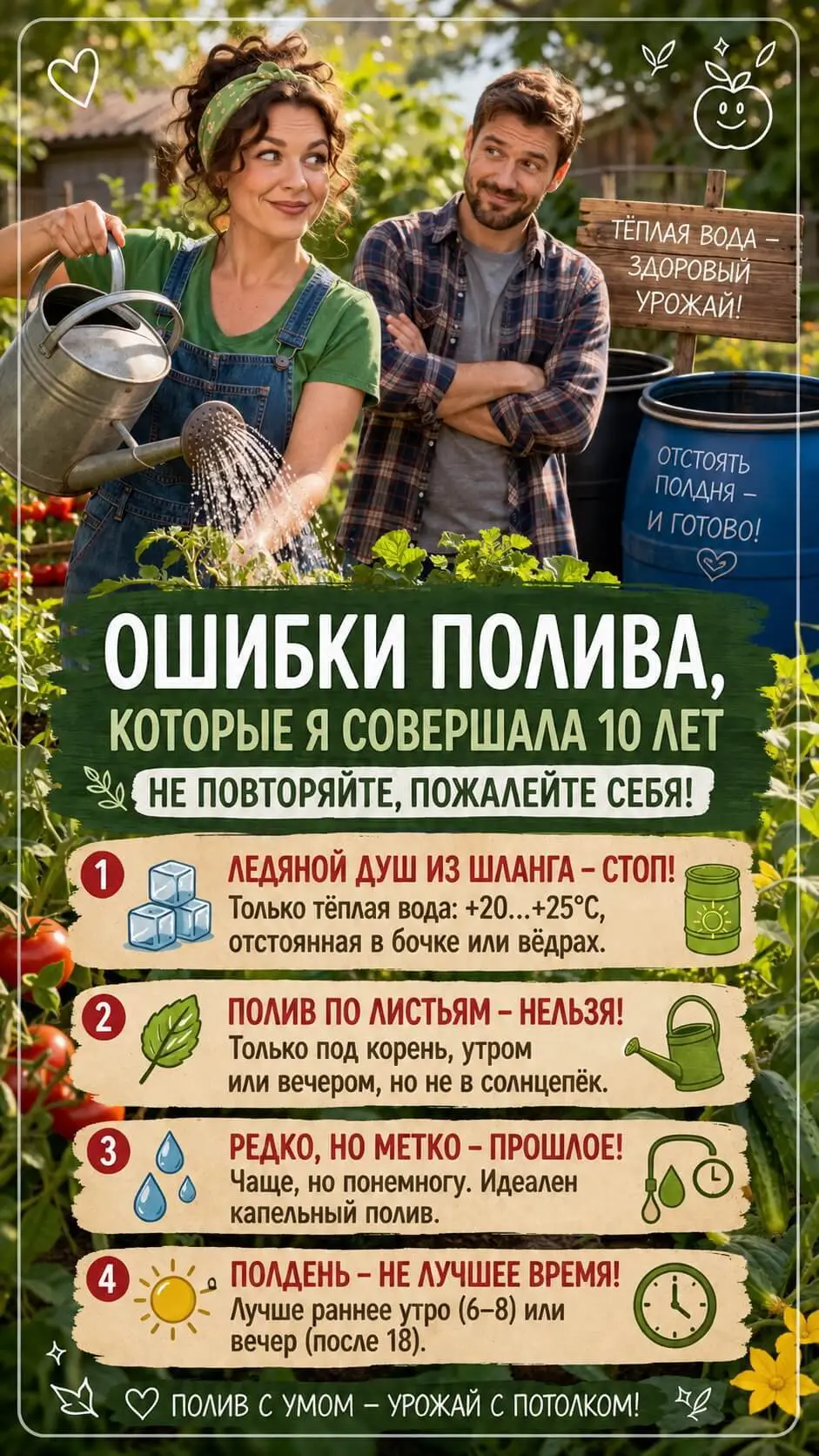 Ошибки полива