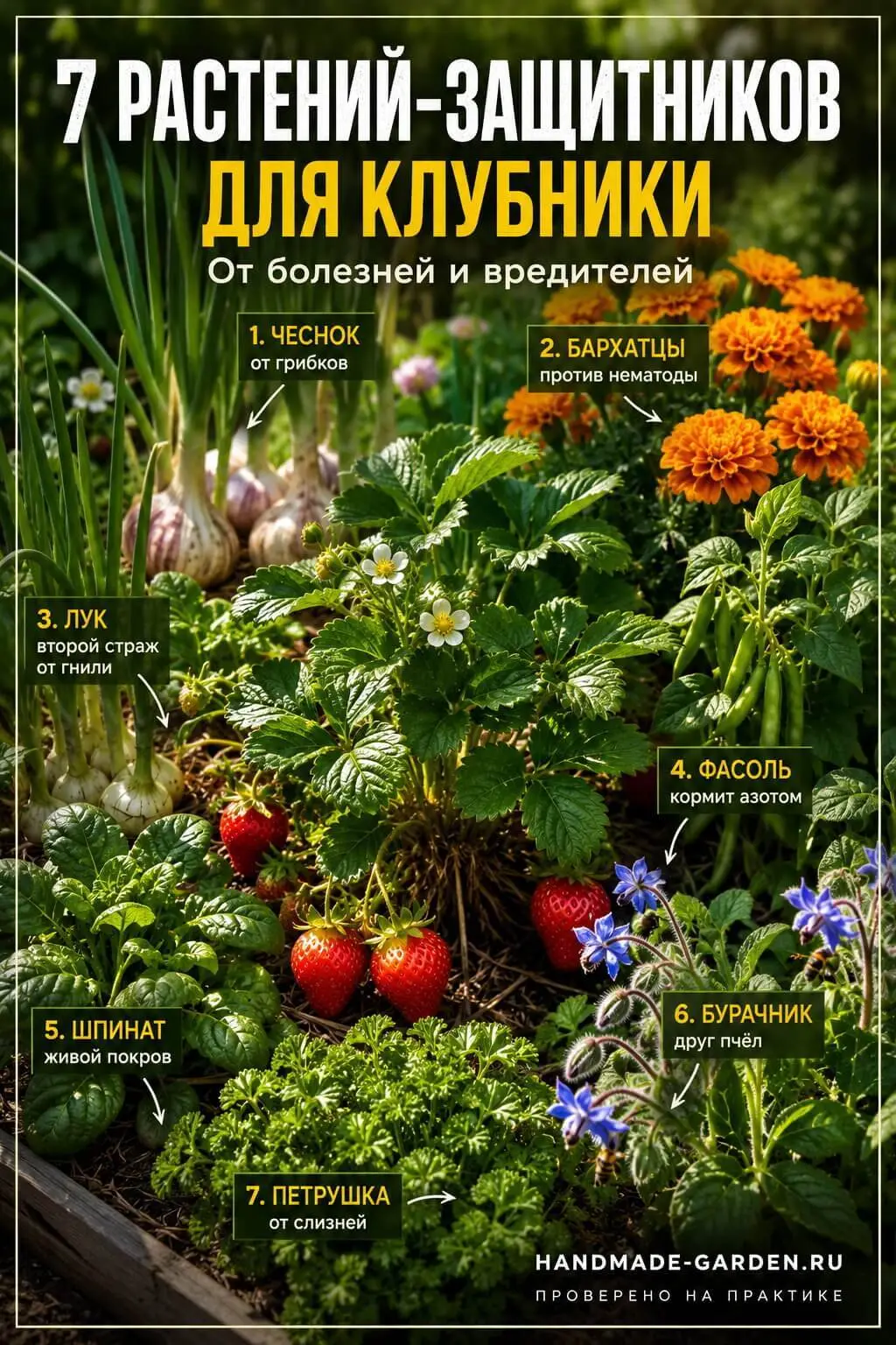 7 культур-компаньонов, которые защитят вашу землянику от болезней