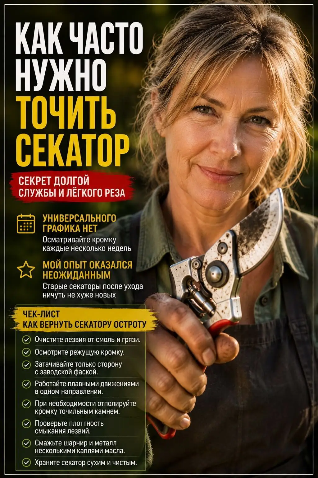 Как часто нужно точить секатор
