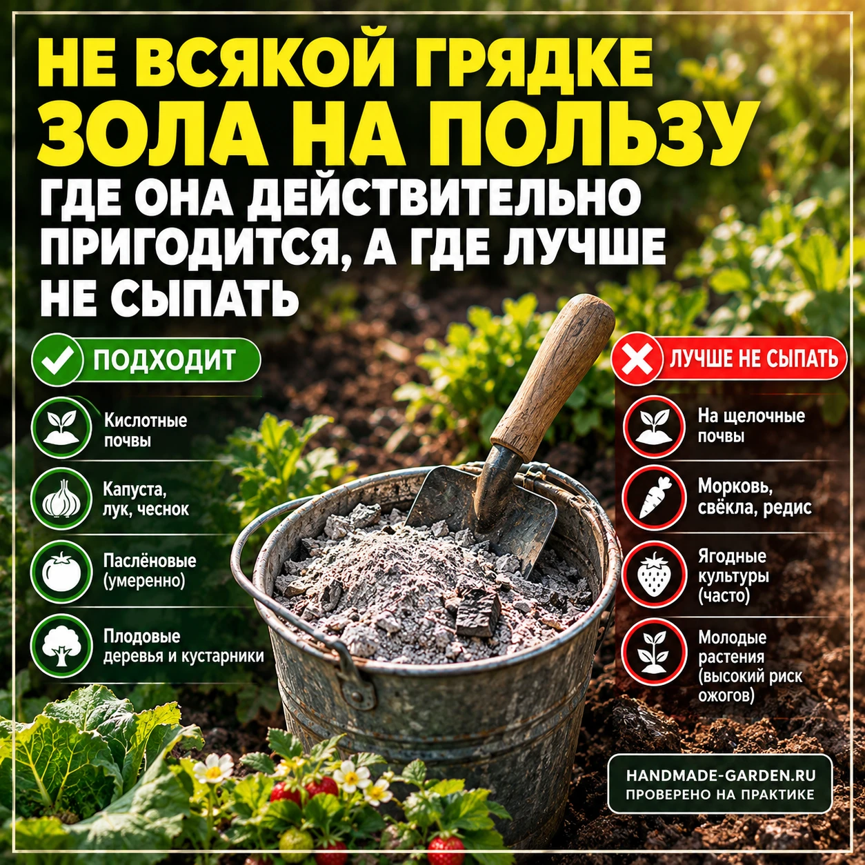 Не всякой грядке зола на пользу: где она действительно пригодится, а где лучше не сыпать