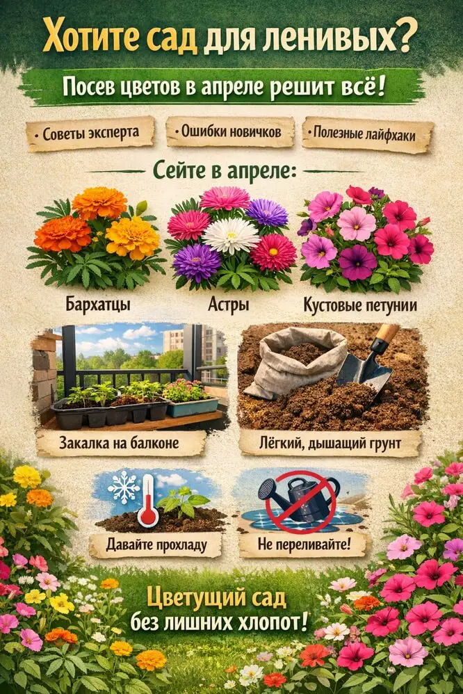 Посев цветов в апреле - это спасение для тех, кто не хочет превращать дачу в каторгу