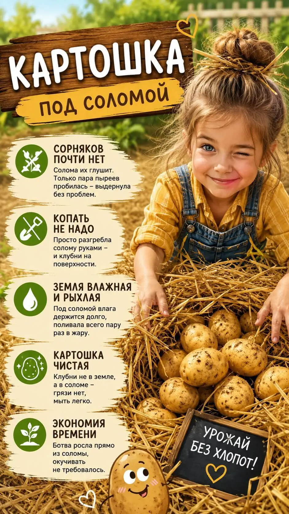 Картошка под соломой