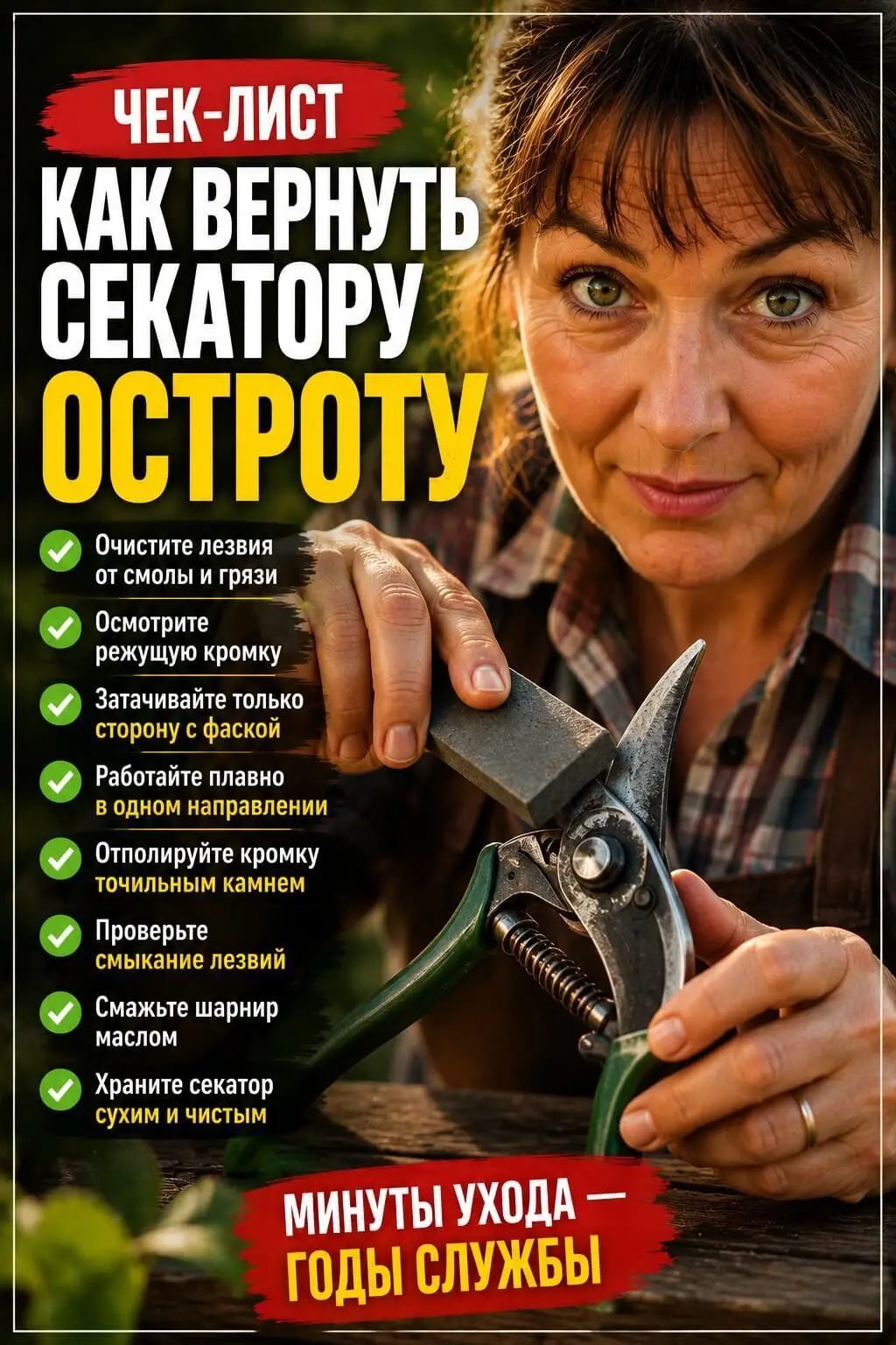 как вернуть секатору остроту