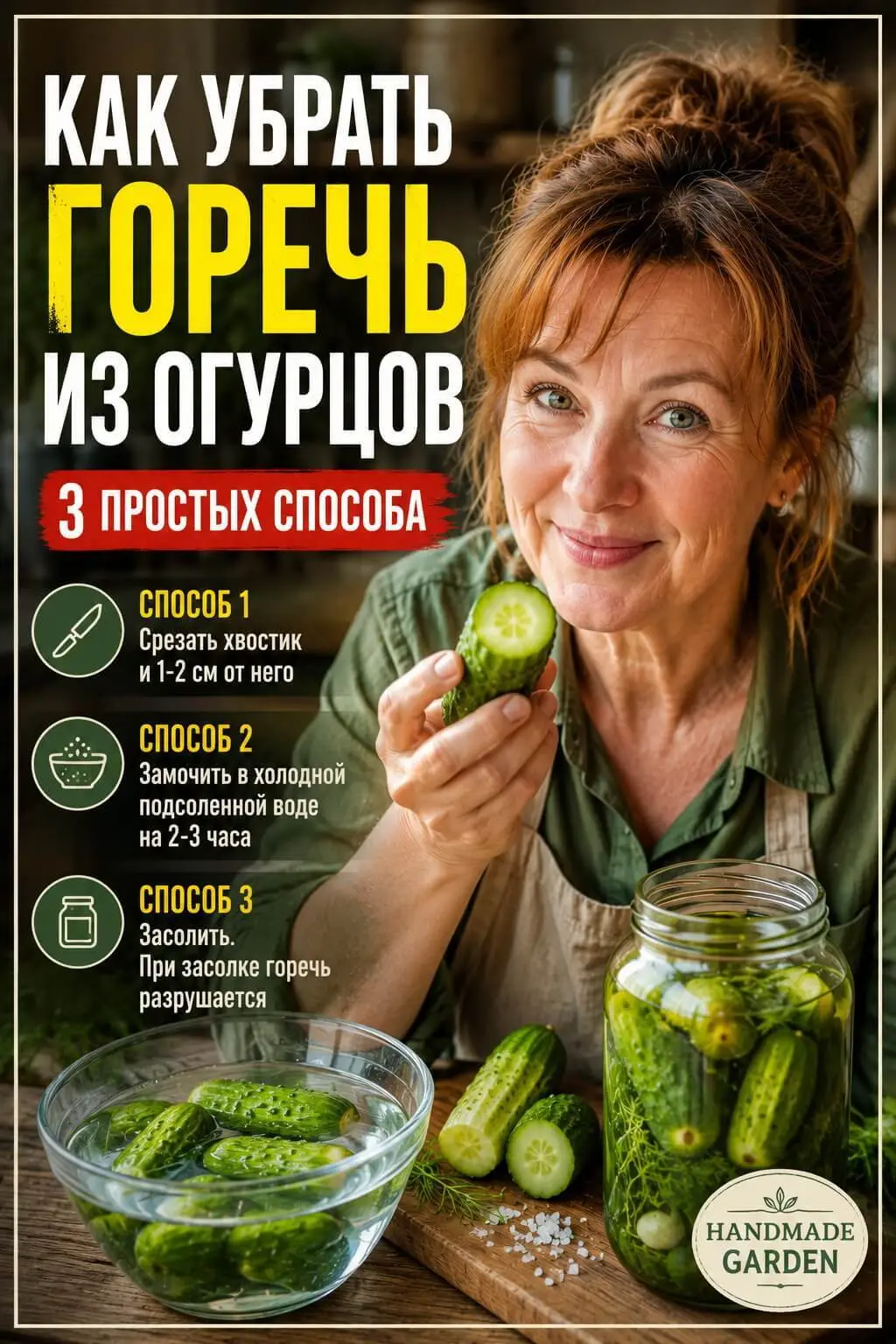 Как убрать горечь из уже сорванных огурцов