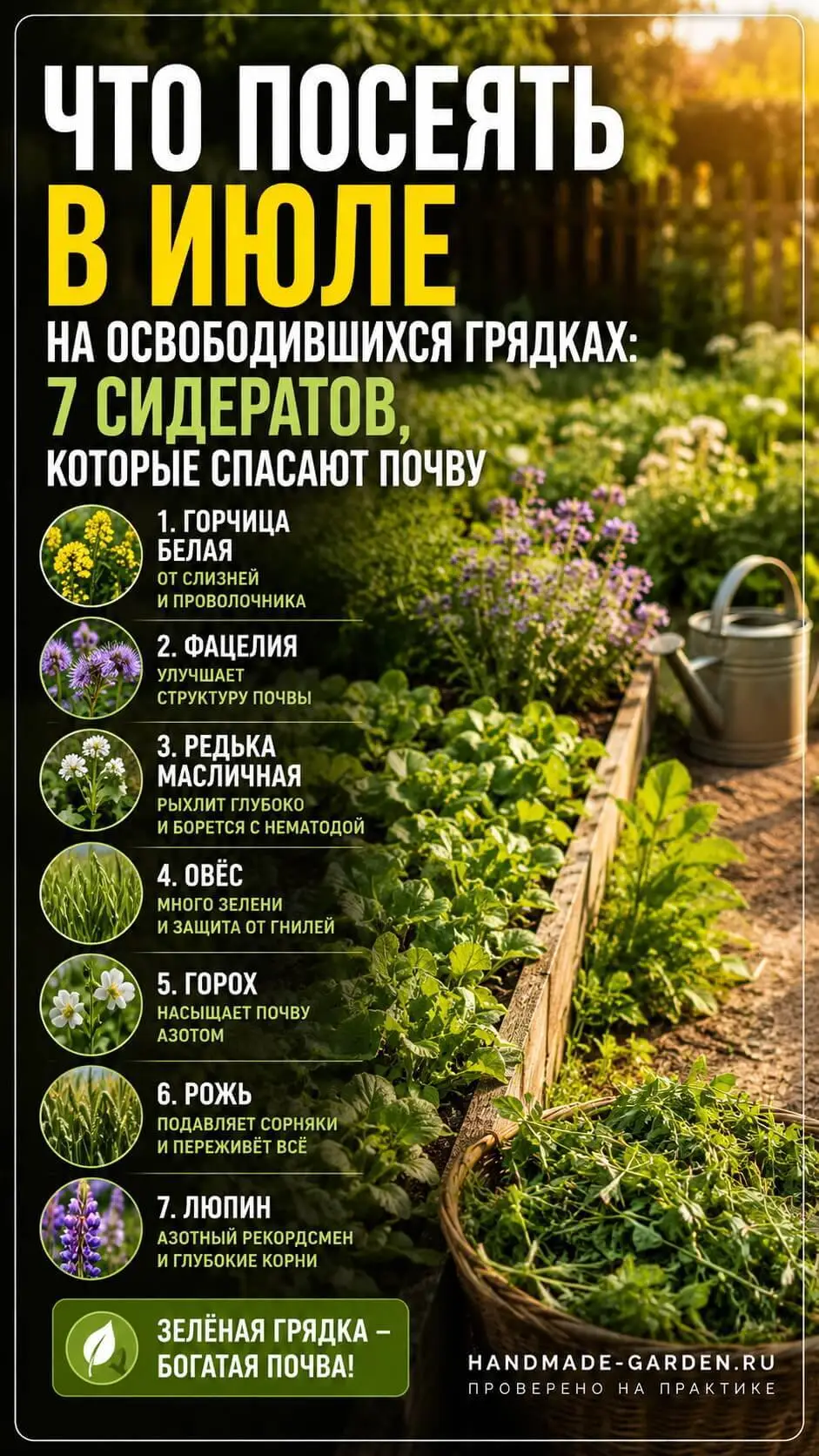 7 сидератов, которые спасают почву