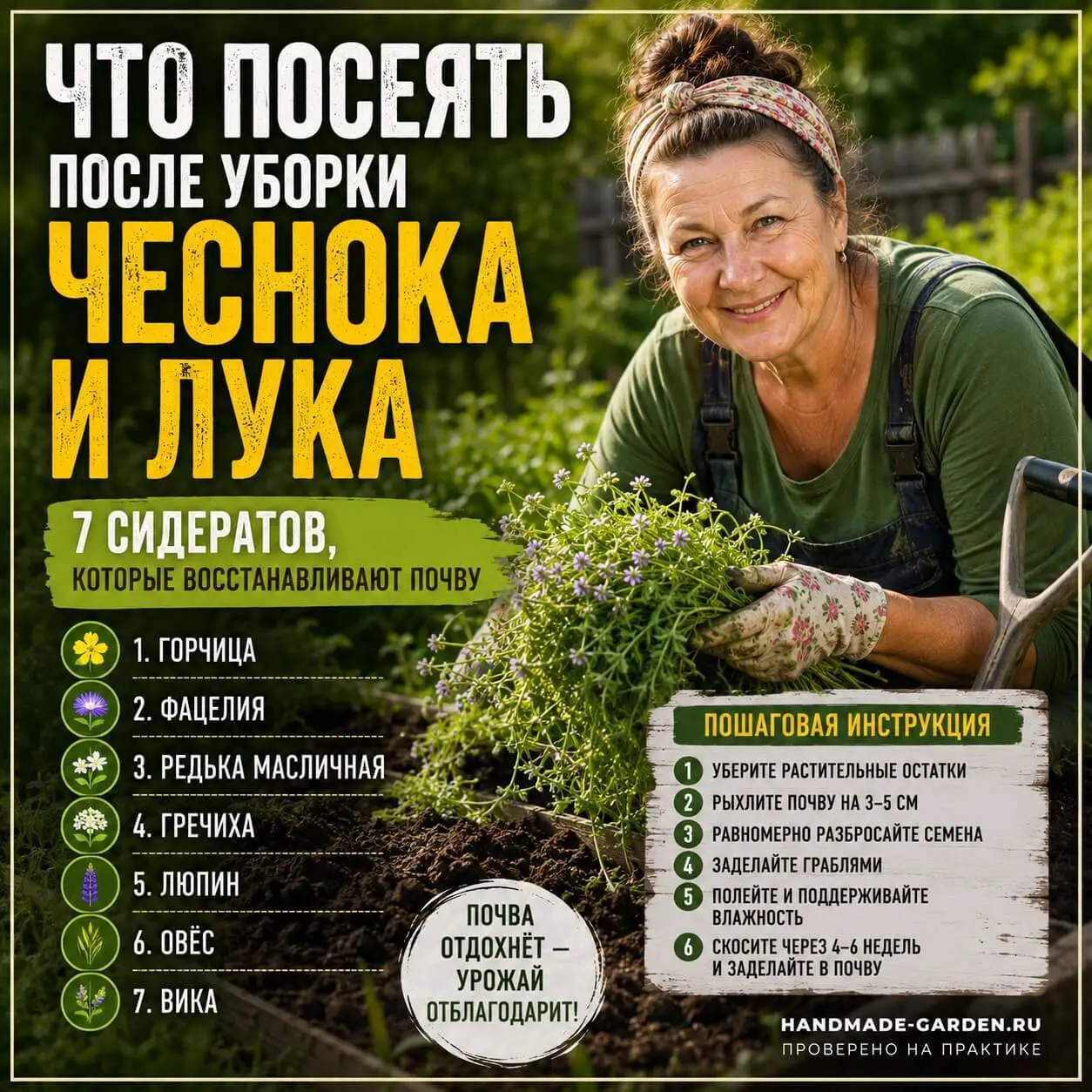 Сидераты после чеснока и лука: что посеять летом. 7 сидератов, которые восстанавливают почву