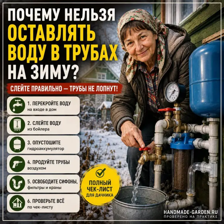 Почему нельзя оставлять воду в трубах на зиму? Физика процесса, пошаговый план слива