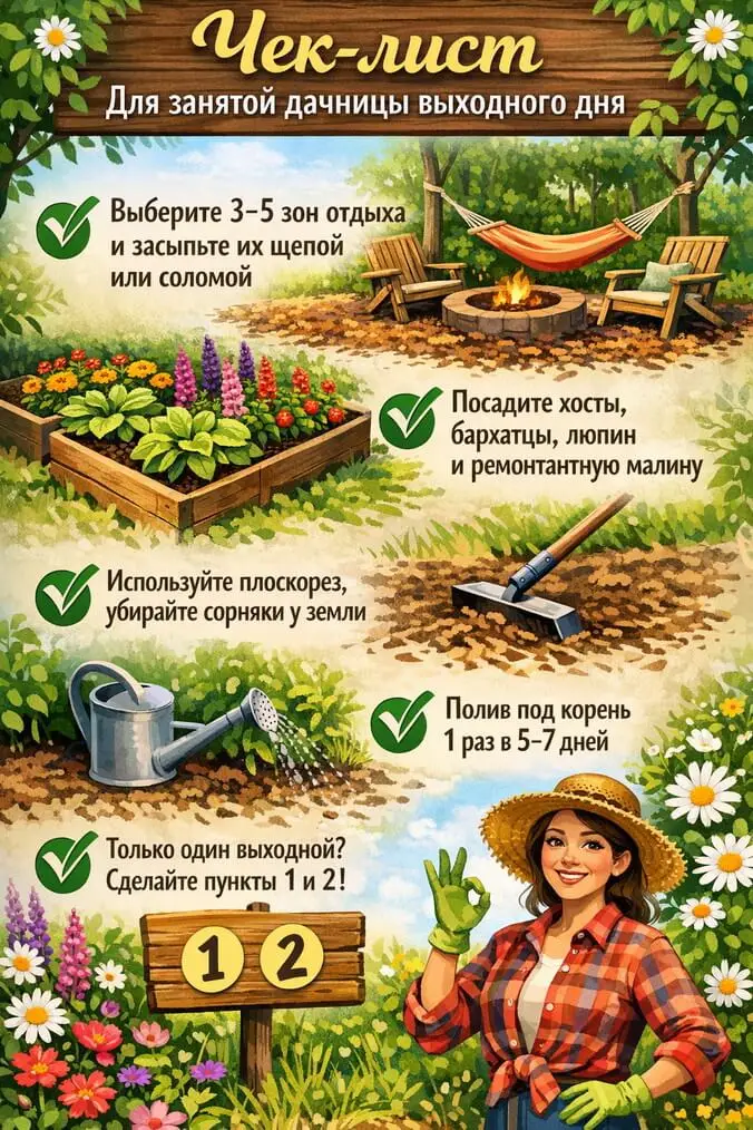 Чек-лист «Для занятой дачницы выходного дня»