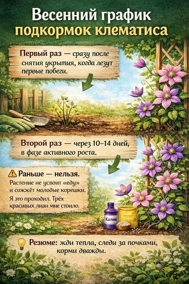 Подкормка клематиса по сезонам