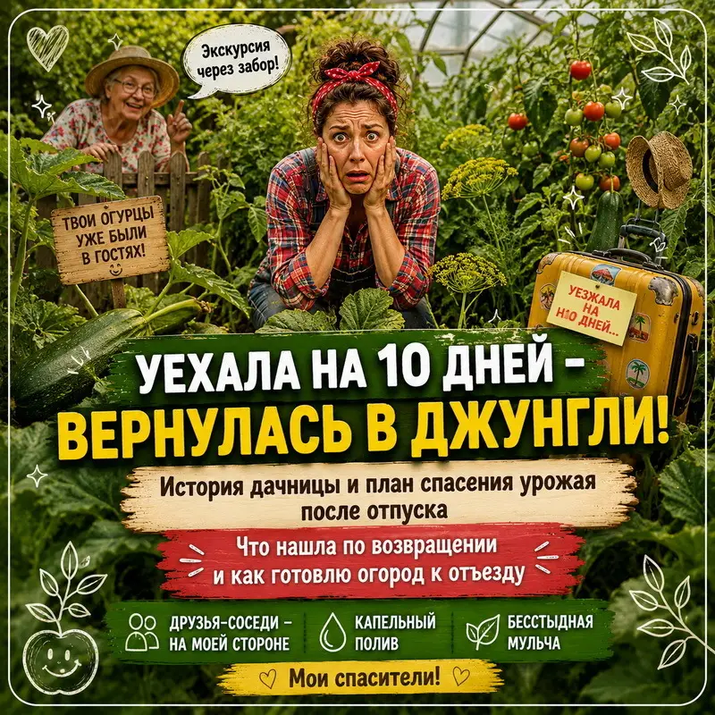  Фитофтора, заросшие грядки, сорняки по пояс. Плюс чек-лист подготовки к отпуску