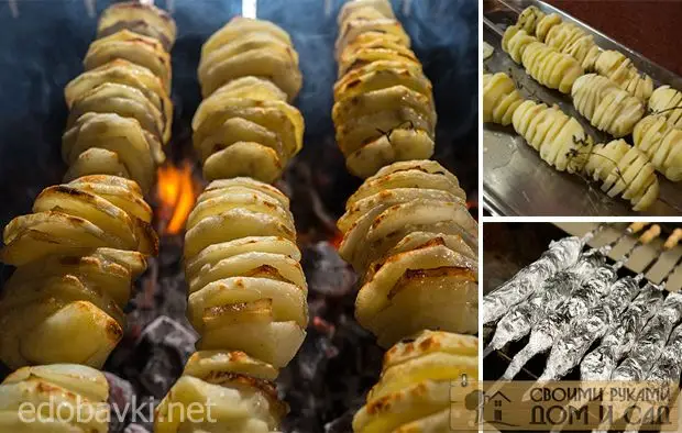 Шашлык из картошки с салом Шашлык из картошки с…