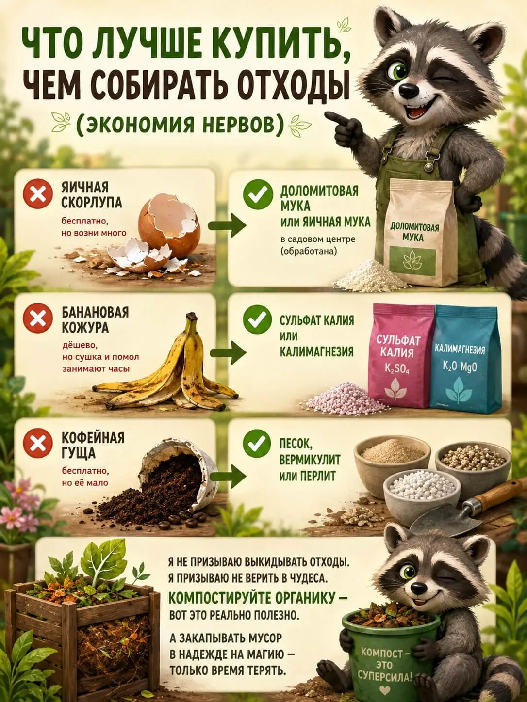 Что лучше купить, чем собирать отходы (экономия нервов)