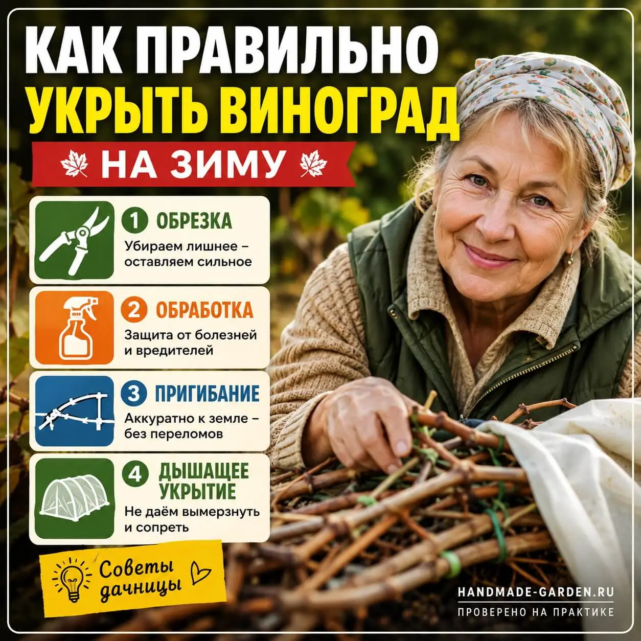 Как укрыть виноград на зиму: 4 правила, чтобы не выпрел