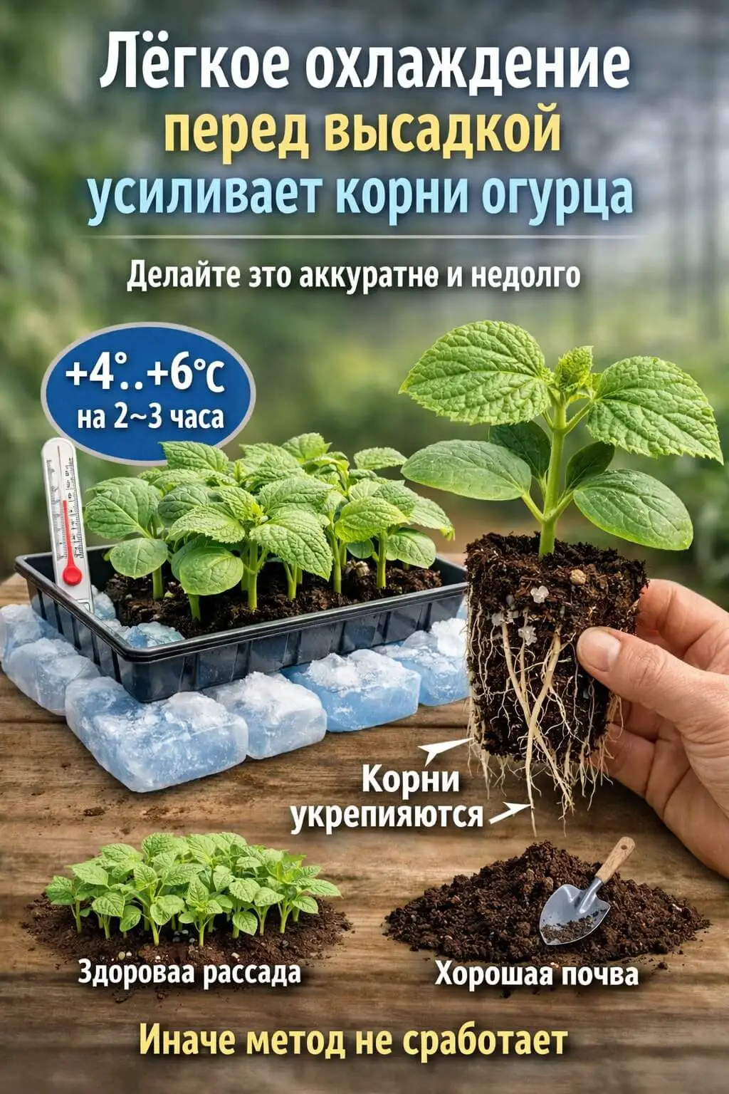охлаждение перед высадкой усиливает корни огурца