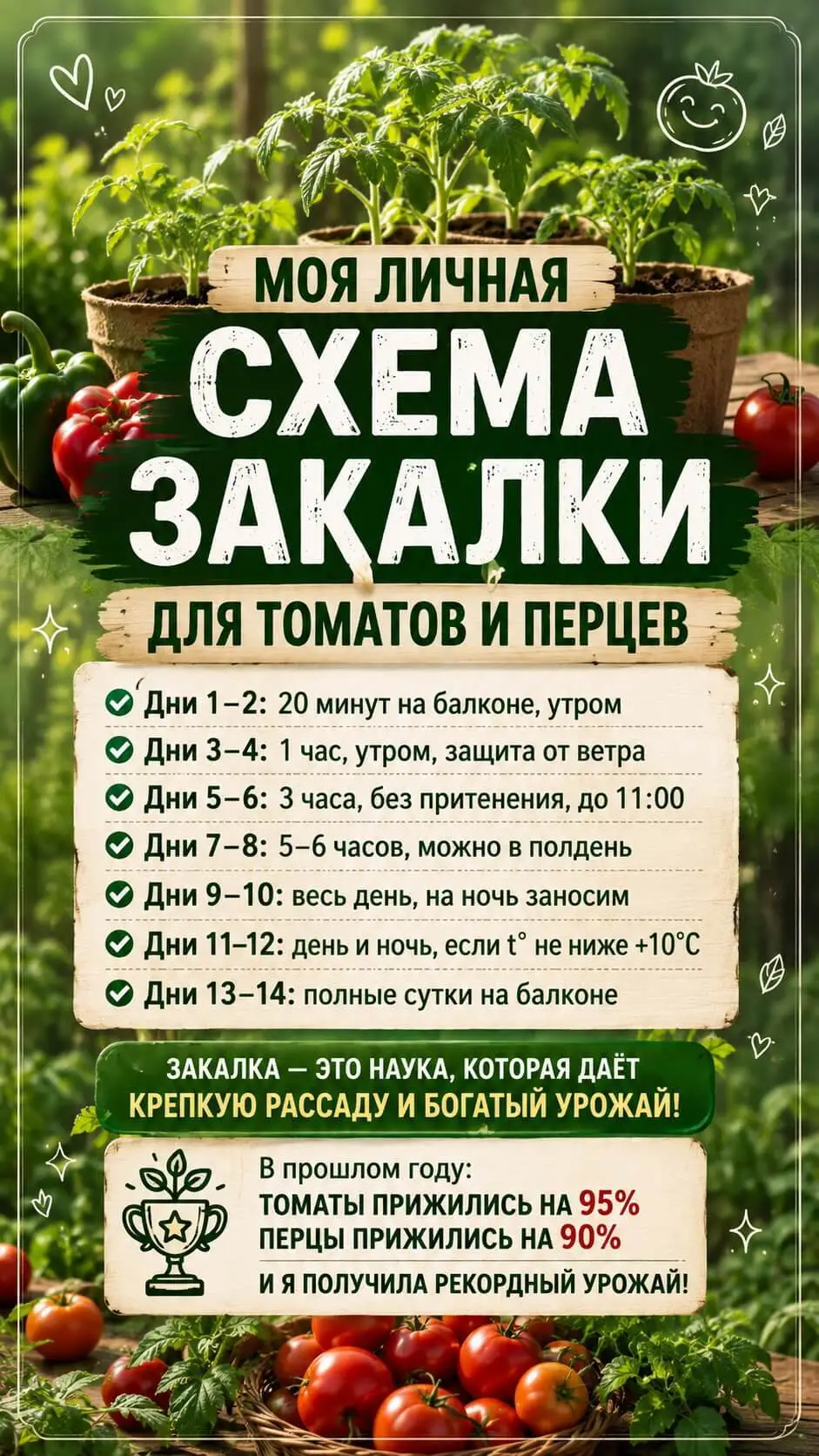 схема закалки для томатов и перцев
