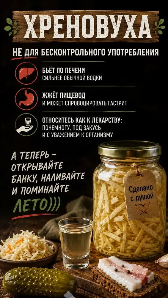 Настоящая хреновуха: слеза из глаза, жар в груди, мир в душе