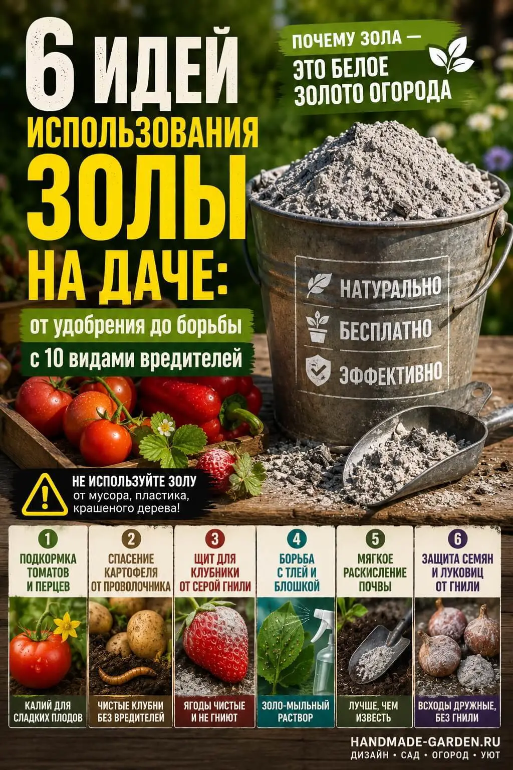 6 идей использования золы на даче