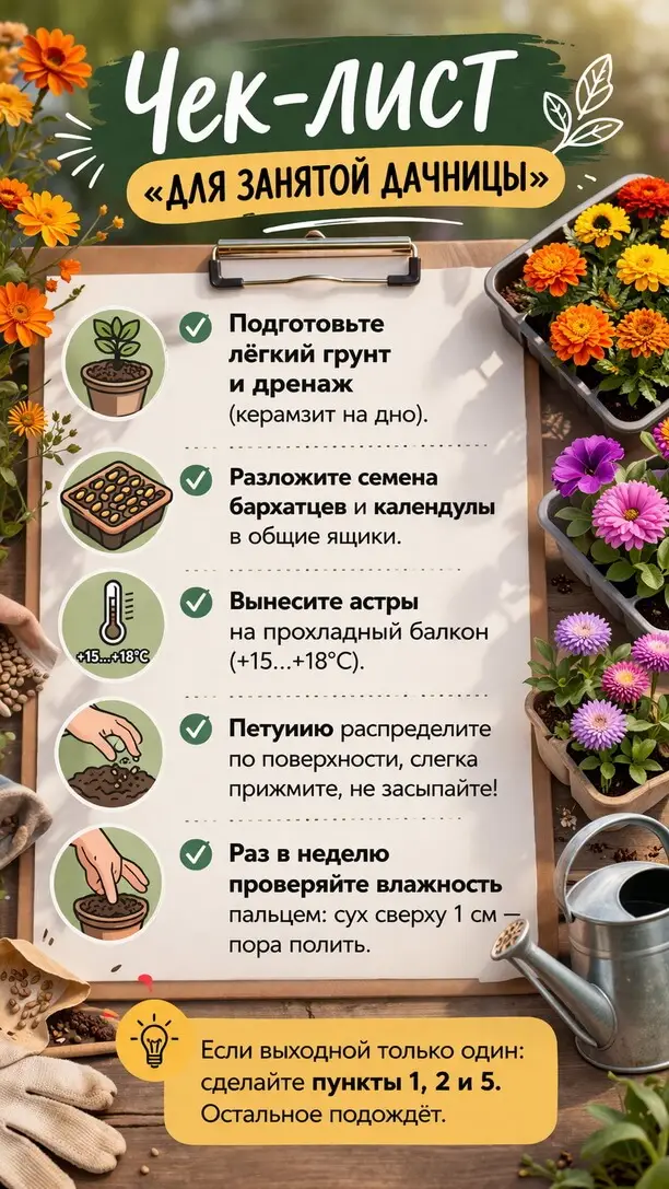 Чек-лист «Для занятой дачницы»