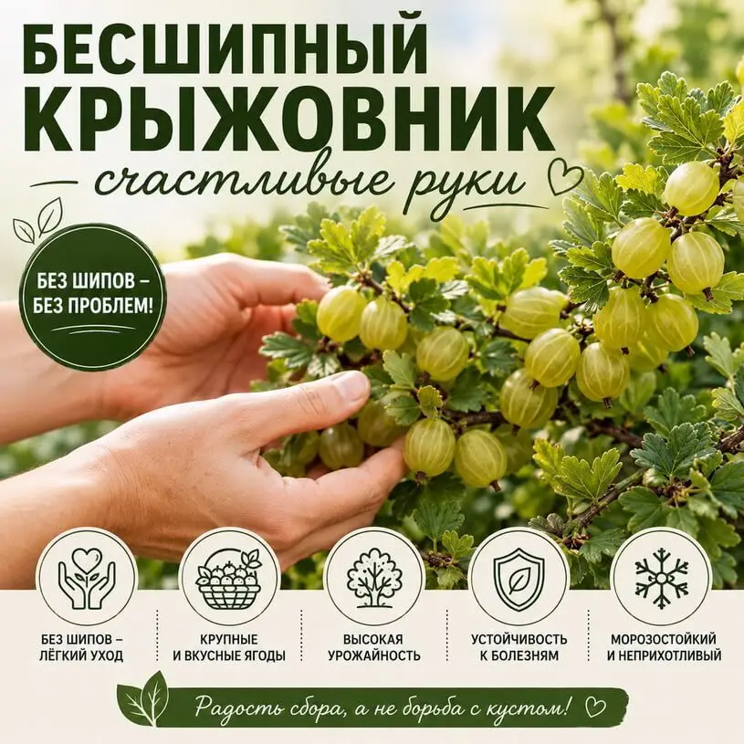 крыжовник без шипов