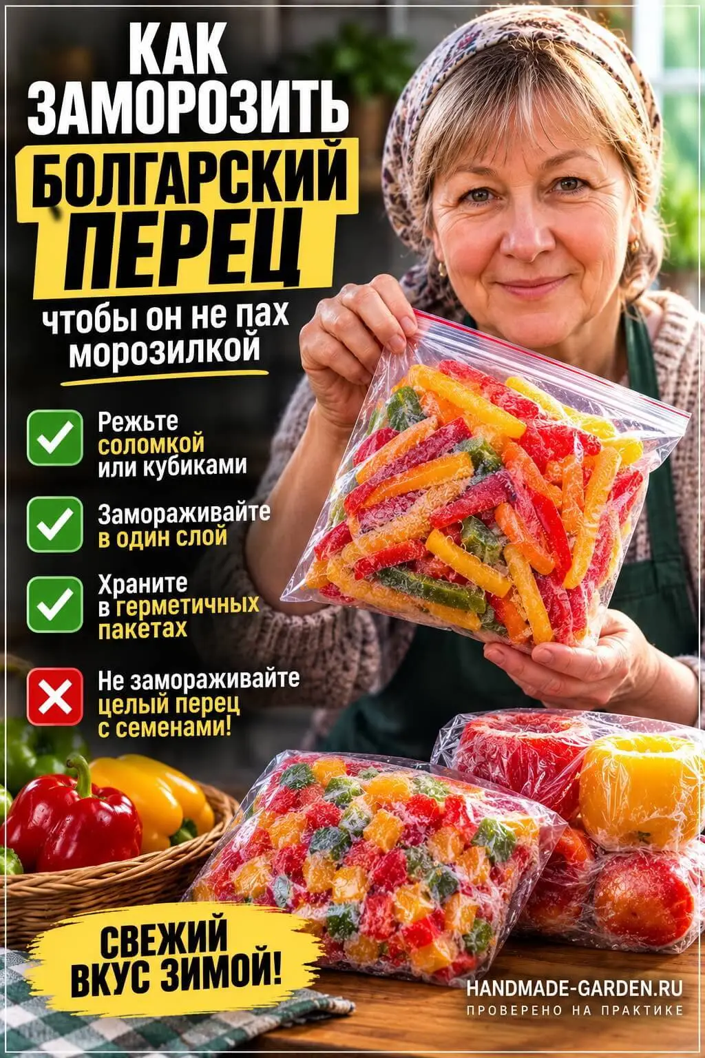 Как заморозить болгарский перец, чтобы он не пах морозилкой