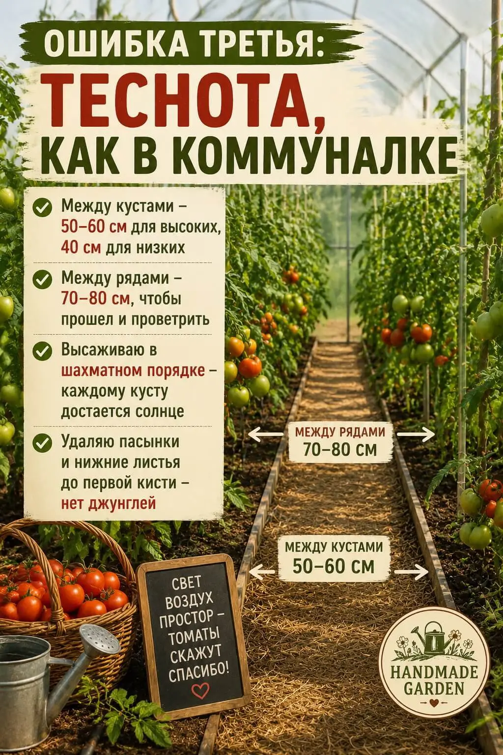 Загущены посевы в теплице