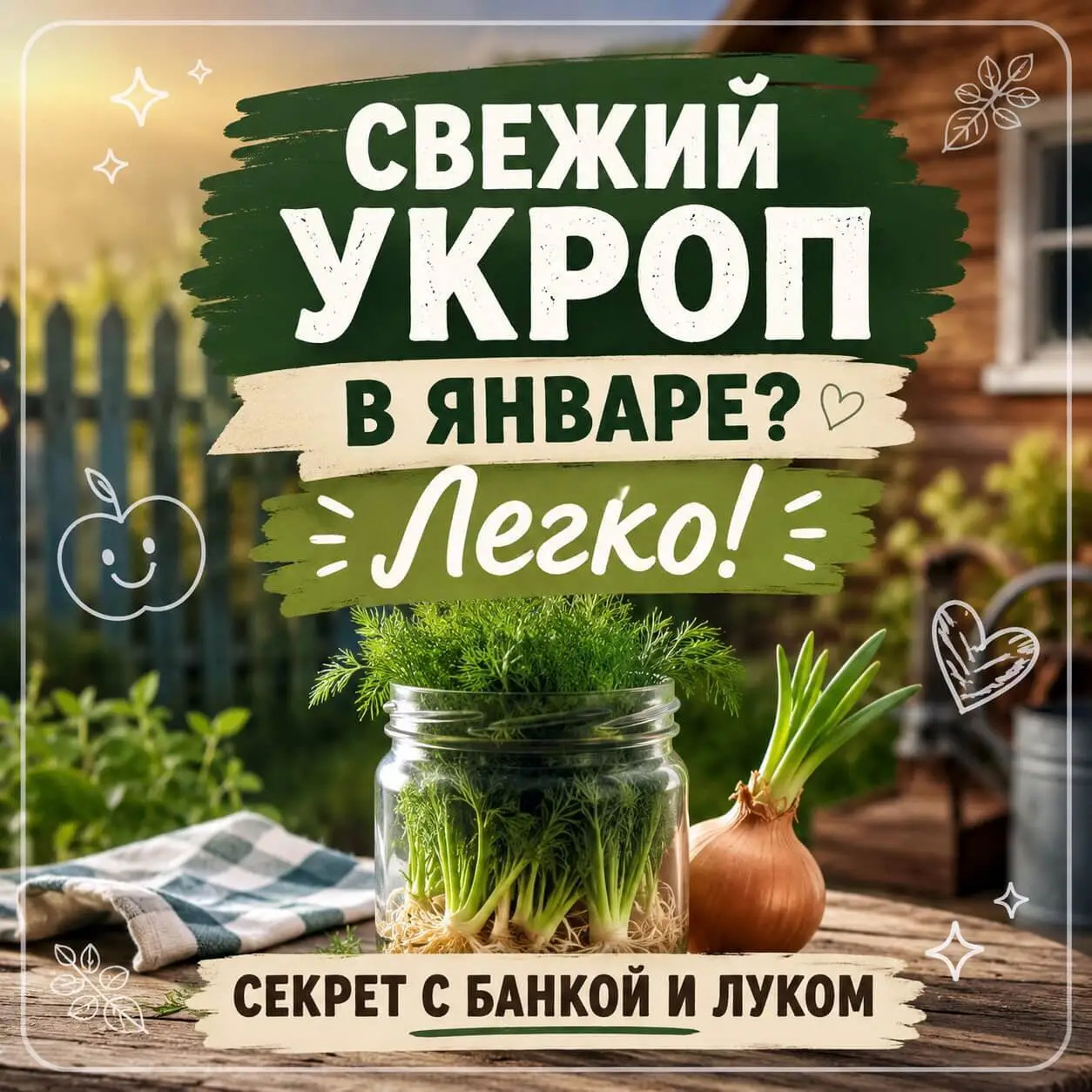  Свежий укроп в январе? Легко! Секрет с банкой и луком
