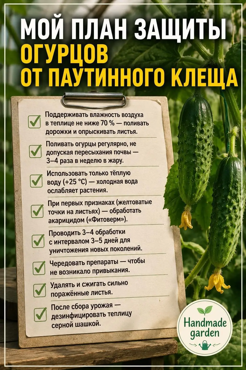 Мой план защиты огурцов от паутинного клеща