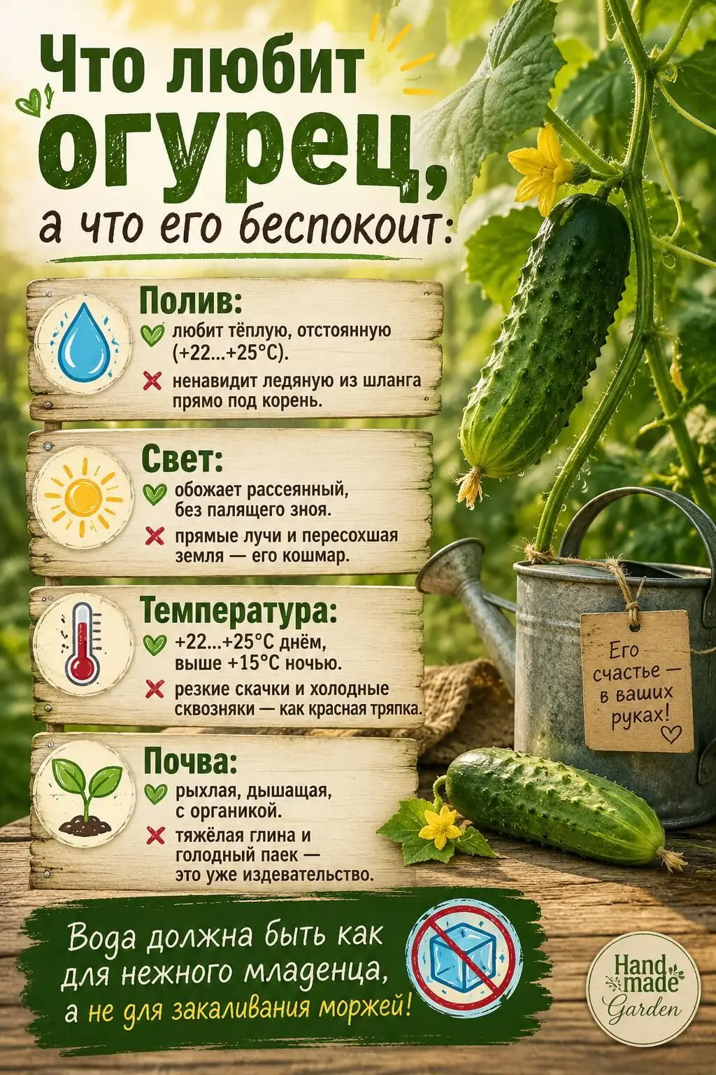 Что любит огурец чтобы не горчить