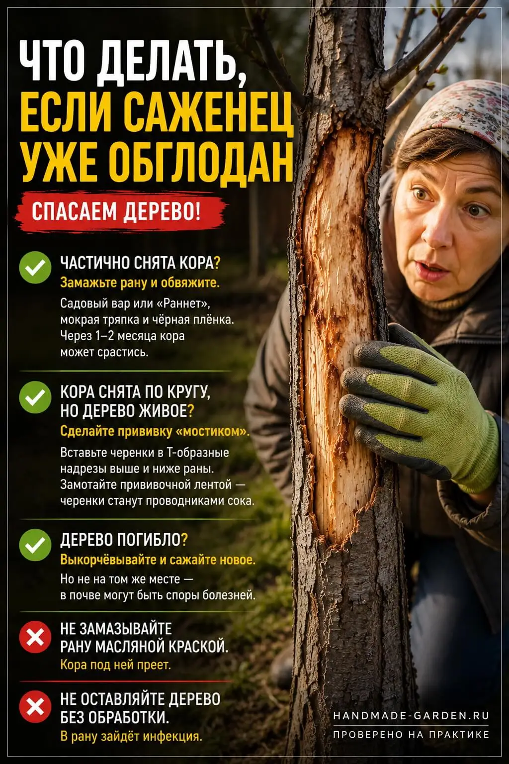 Что делать, если саженец уже обглодан
