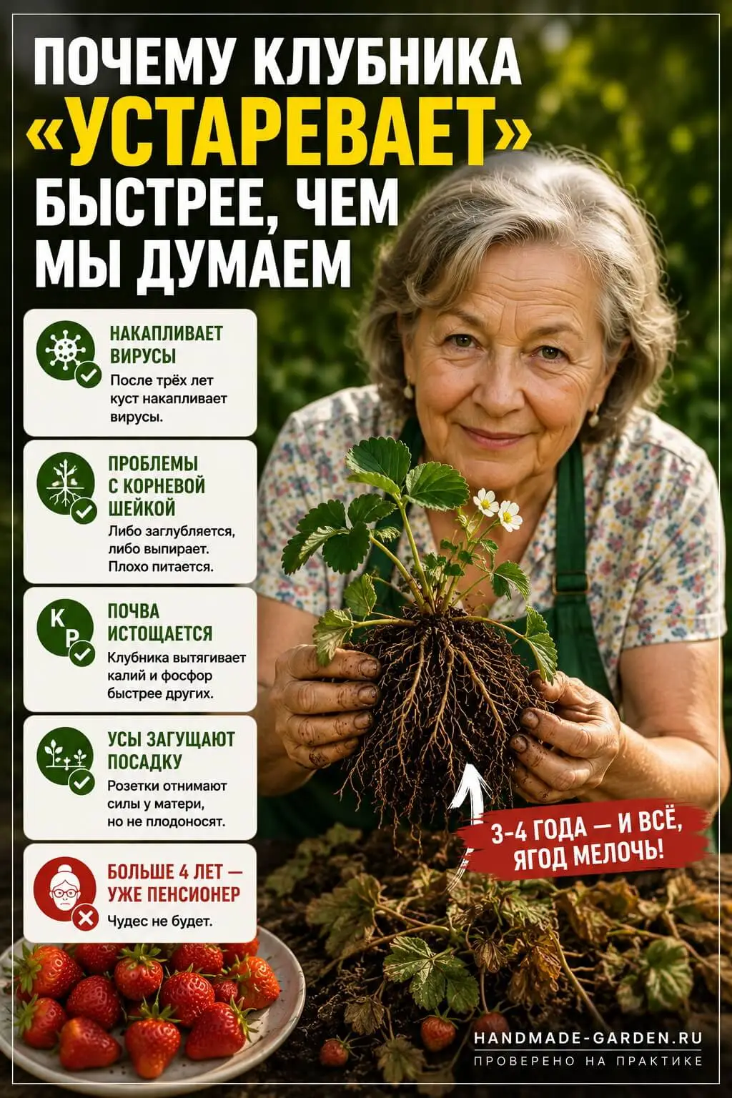 Почему мельчает клубника после 3 лет