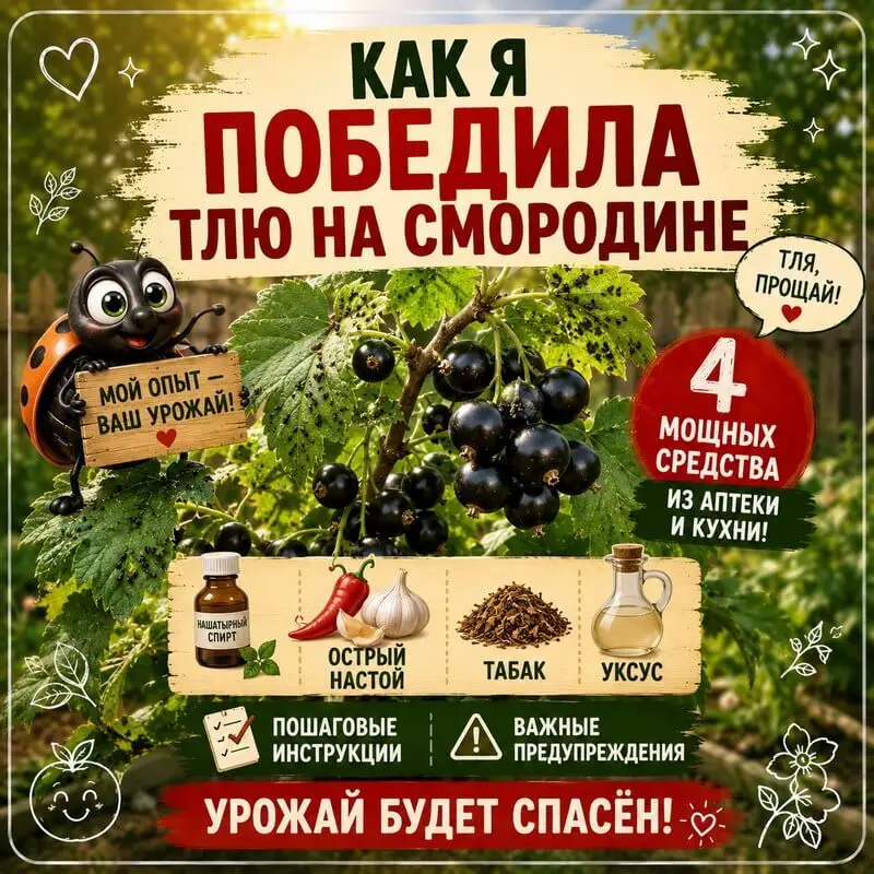 Как я победила тлю на смородине. 4 убийственных средства из аптеки и кухни