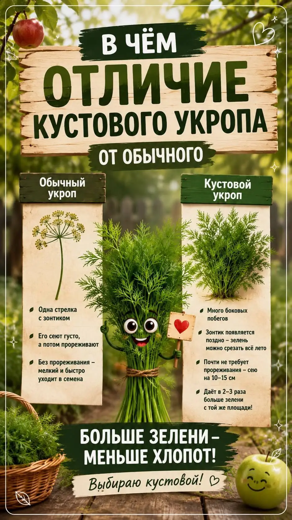 В чём отличие кустового укропа от обычного