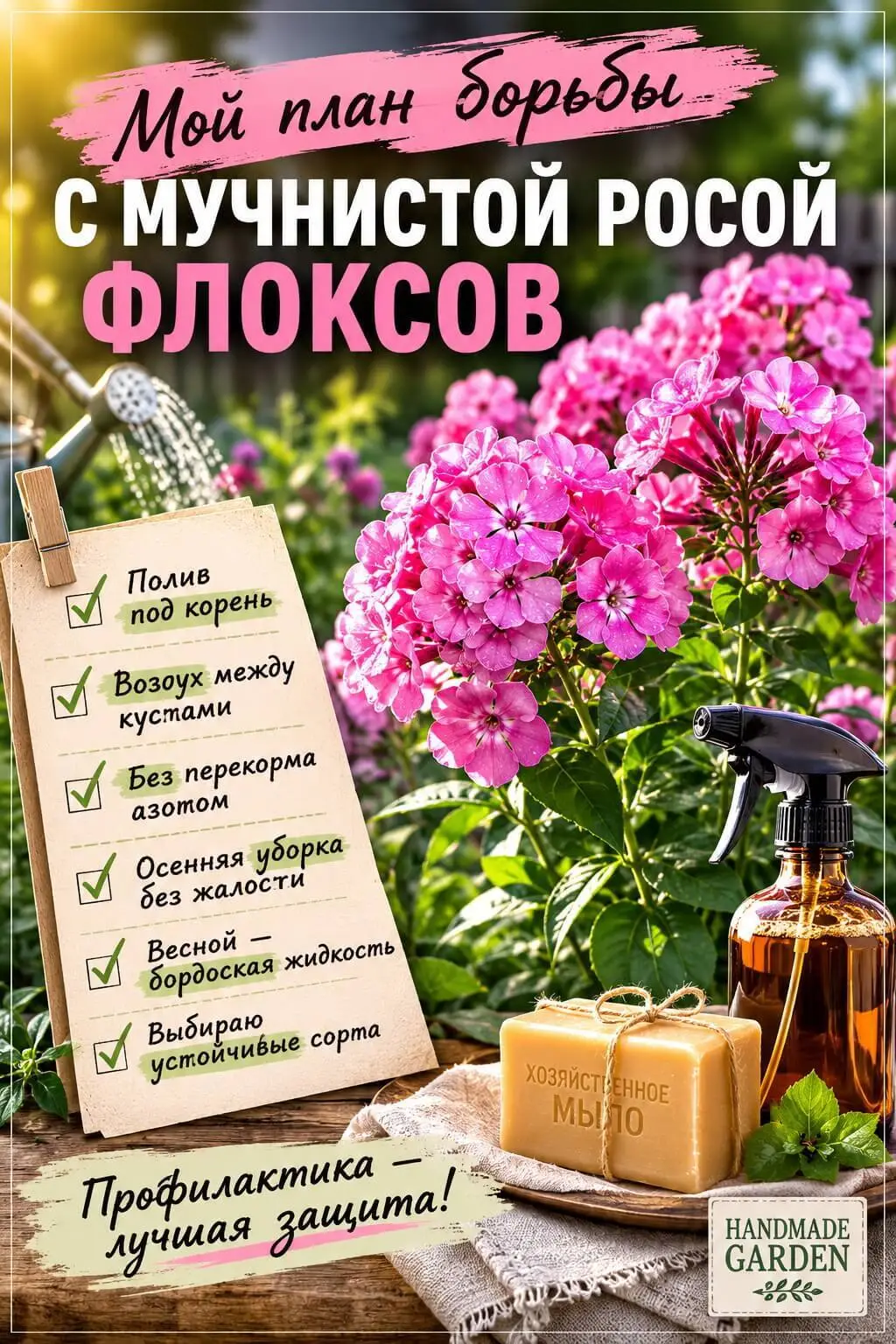 Профилактика мучнистой росы флоксов